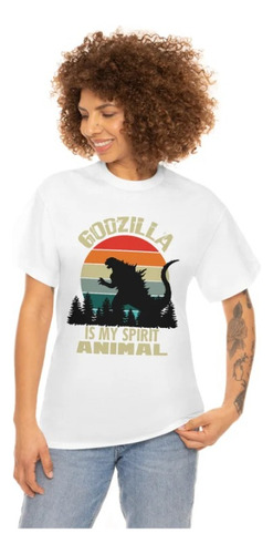 Polera Unisex Godzilla Monstruo Animal Algodon Estampado