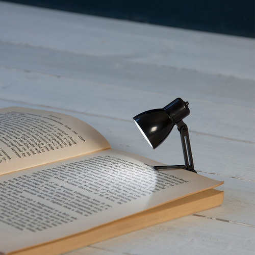 Mini Velador Libros Led Lampara Señalador Luz Clip Broche