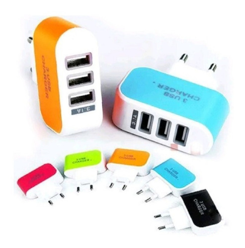 Carregador Adaptador Tomada Celular 3xusb Turbo Charge 3.1a 110v/220v