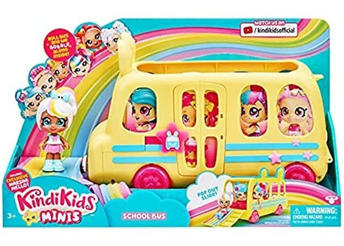 Kindi Kids Minis Coleccionable Autobús Escolar Y Posable Ca