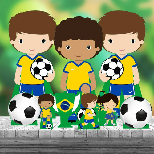 Kit 9 Futebol Brasil Totem Display Festa Aniversário