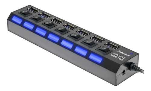 Hub Usb 7 Puertos Multiplicador Extensor Carga Y Datos Aae
