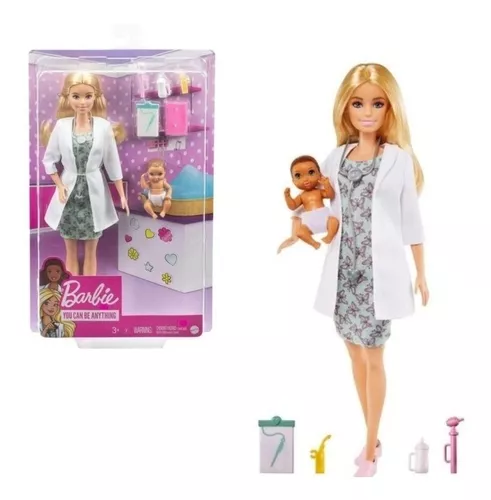 Boneca Barbie Profissões Quero Ser Pediatra Gyj98 - Mattel