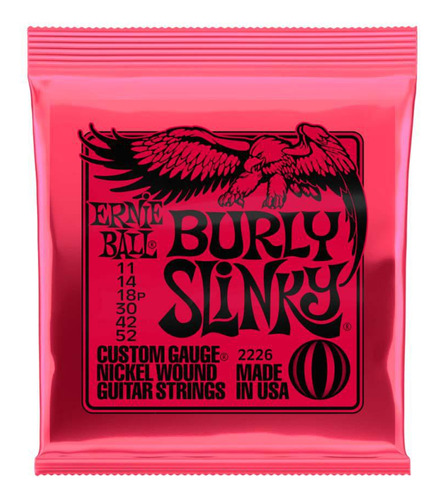 Encordoamento Ernie Ball Guitarra 011 052 Burly Slinky 2226