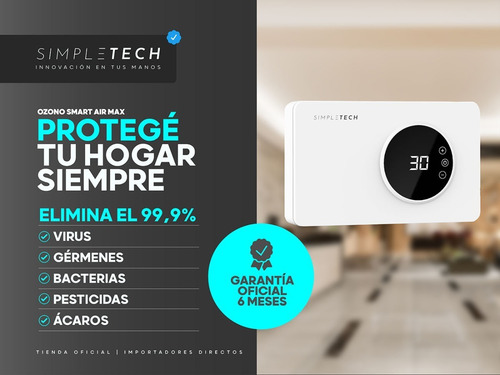 Imagen 4 de 8 de Ozonizador + Purificador Aire 400mg/h Ambientes 150m2