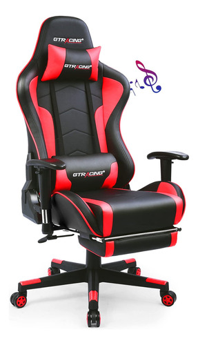 Silla Para Videojuegos Gtracing Con Reposapis Y Altavoces Bl