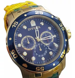 Relógio Invicta Pro Diver 0073 Cronógrafo Mostrador Azul
