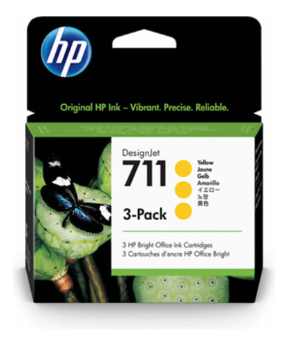 Pack De 3 Cartuchos De Tinta Hp De 29 Ml Amarillo