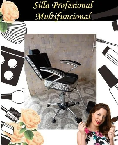 Imagen 3 de 4 de Silla Profesional Para Estilista Y Barbería