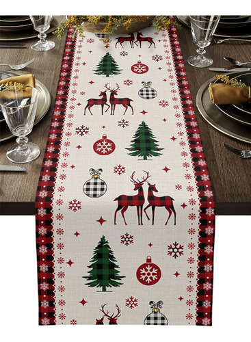 Camino De Mesa De Renos De Navidad, Camino De Mesa De Árbol