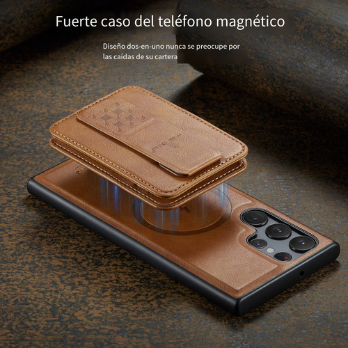 Funda Para Samsung Galaxy S25 S25 Plus S25 Ultra Magsafe Wallet Con Ranuras De Piel Para Tarjetas Y Soporte Magnético