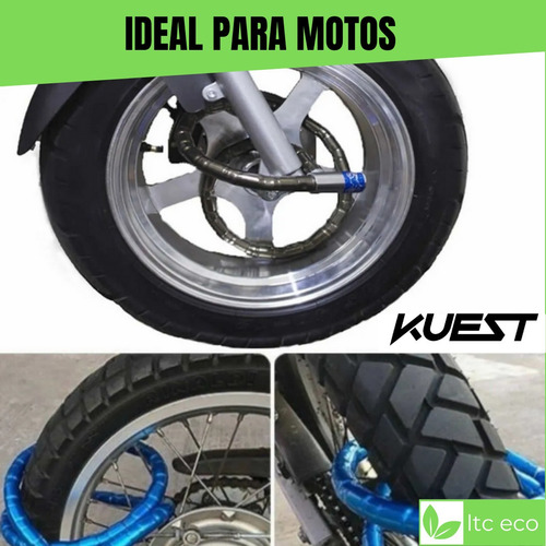 Candado Linga Piton Moto Bici 22mm X 1,2m Eslabones 2 Llaves