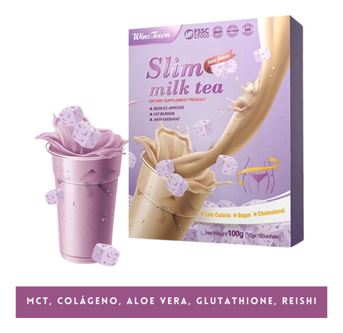 Slim Tea Quemador De Grasa Detox 10 Días Sabor Taro