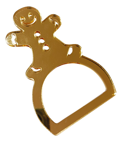 12 Anillos Servilletero Navideno Acrilico Dorado De 3mm