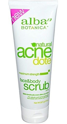 Alba Botanica Acnedote Face - Body Scrub 8 Oz (paquete De 3)