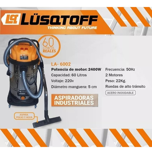 Aspiradora Luqstoff La-6002m 60 L Polvo Liquido Sin Bolsa