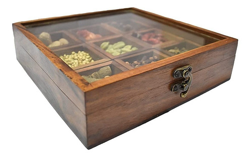 Caja Especia Madera Cuadrada