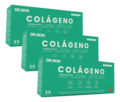 Dr Skin Colageno Bebible Hidrolizado Combo 3 Meses 90 Sobres