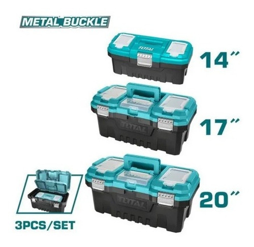 Kit Caja De Herramienta Plast Por 3pcs 14 17 20  Tpbxk0032