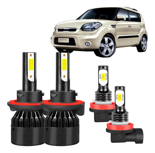 Para Kia Soul Led Faros Altos Luces De Cruce+luz Antiniebla