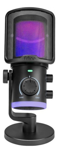 Microfone Gamer Fifine Ampligame Am6, Condensador, Rgb, Usb