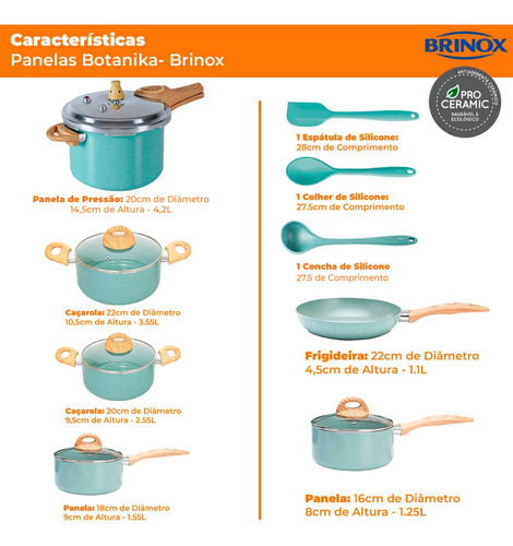 Conjunto De Panelas De Indução E Panela Pressão Botanika 6pç