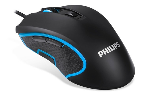 Mouse Gamer Philips Laser Usb Óptico Pc 6400 Dpi Momentum