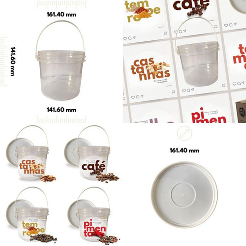 Balde Transp 2.2l Alça Plast P Produto De Limpeza 10 Pçs