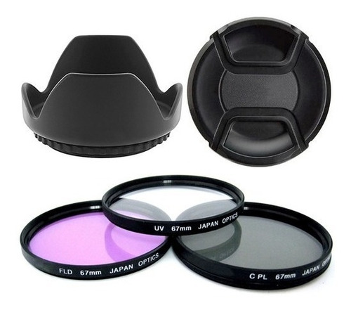 Kit Filtros Uv Cpl Fld + Parasol + Tapa Lens Cap 67mm