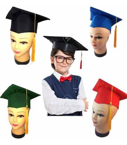 Birrete Para Graduación Gorro Adultos Colores Escuelas Traje