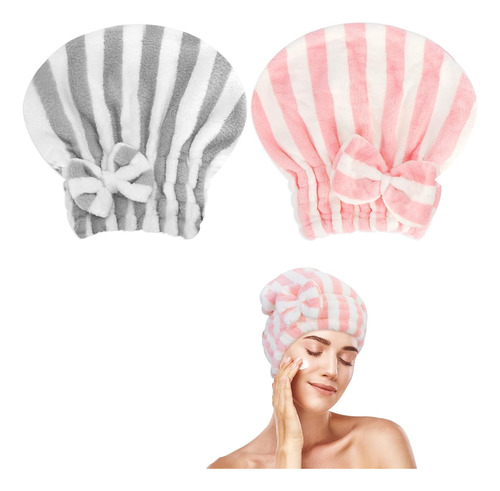 Toalla Pelo Gorro Baño Microfibra Resorte Absorvente Cabello