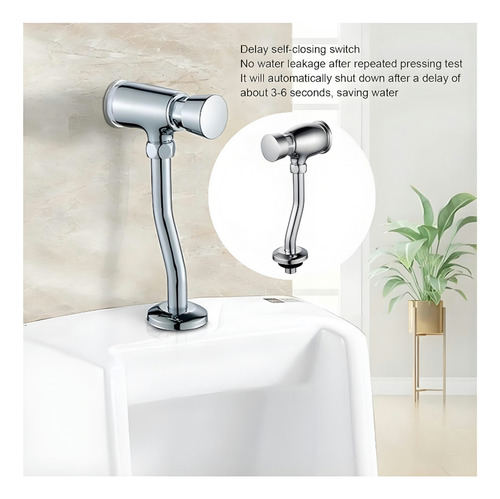 Fluxómetro Llave Mingitorio Push, Resorte Alta Calidad Lujo, Válvula de Descarga Manual para Urinario, con Temporizador, 10 Piezas, Ideal para Baños Públicos y Privados