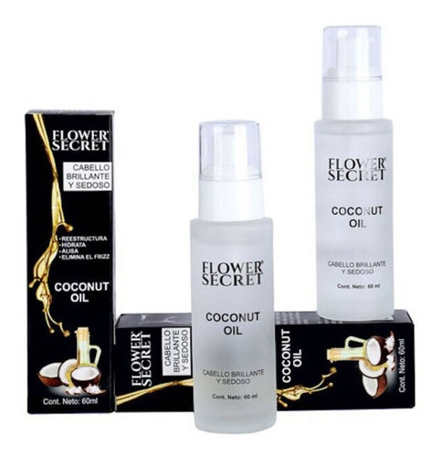 Imagen 1 de 1 de Aceite De Coco Hidratante Para Cabello Flower Secret 60ml