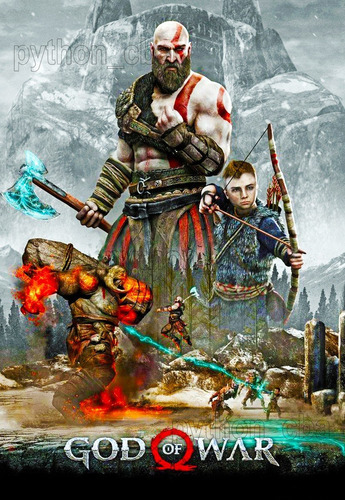 Pósters - Pc Games Ps4 Games God Of War - Kratos 120x85 Cm