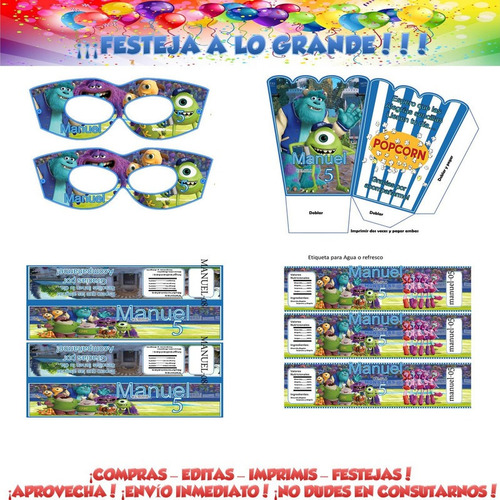 Monsters University Para Imprimir Decoración Cumple Candy