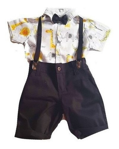 Safari Roupa Festa Mickey Safári Cinza Menino Conjunto Socia