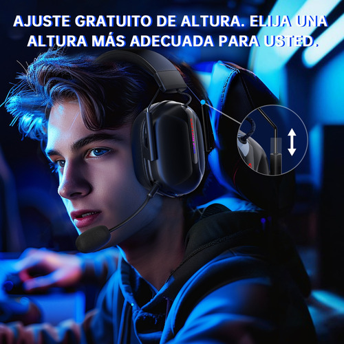 Auriculares Para Juegos Con Led Rgb Y Micrófono Para Pc Negro