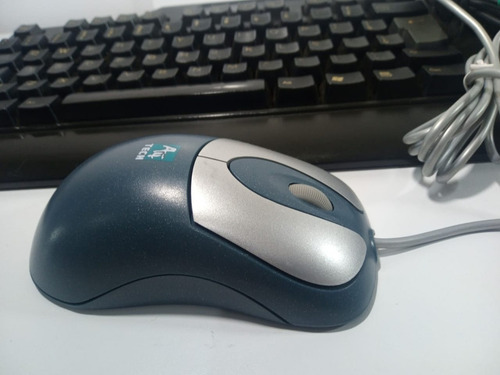Mouse Com Fio Modelo Antigo Conector Ps2 Bolinha Retrô Scrol Cor Verde