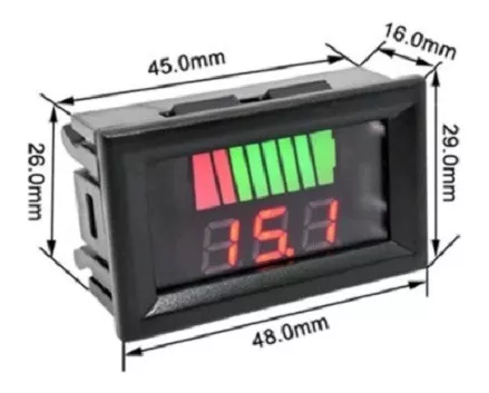 Voltimetro indicador de batería 12v