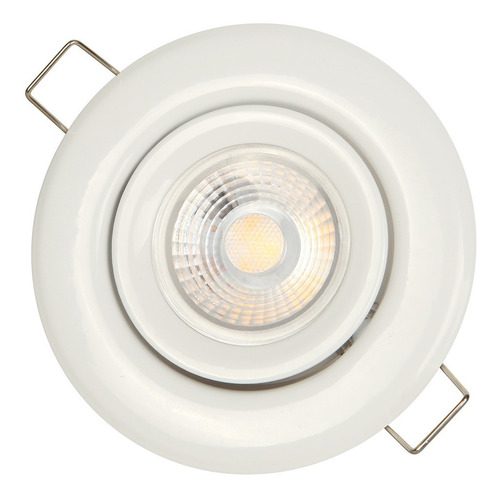 Foco Basculante Blanco + Ampolleta Dicroica Gu10 6w Fsl X2