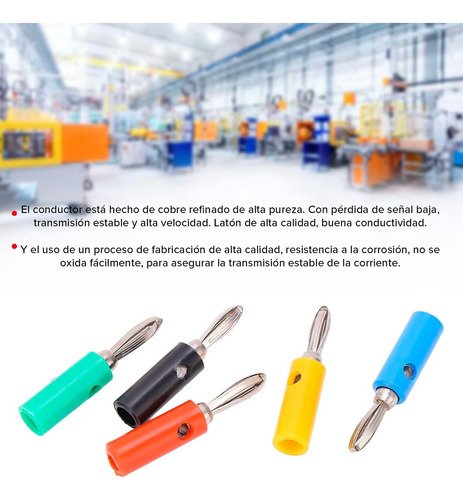 Kit 20 Conector Banana Macho De 4 Mm Para Laboratorio