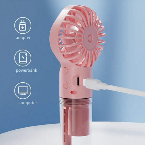 Ventilador De Mano Portátil Con Atomizador De Agua Para Estu