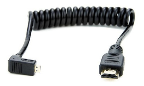 Imagen 1 de 1 de Cable Espiral Micro Hdmi A Hdmi Angulo Derecho 30cm Átomos