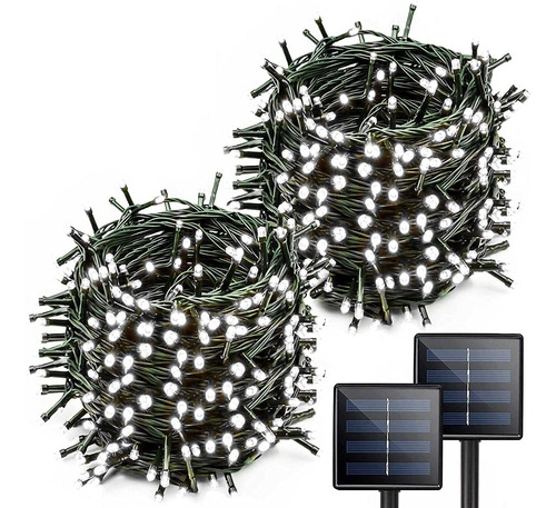 Paquete De 2 Guirnaldas De Luces Blancas, 200 Luces Led 