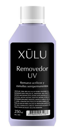 Quita Esmalte Semipermanente Uñas Esculpidas Xúlu 250ml