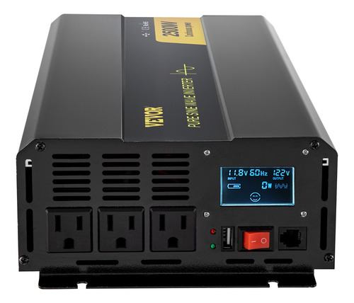 Inversor De Corriente Onda Sinusoidal Pura 2500w Lcd