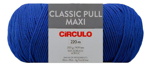 Novelo Lã Crochê E Tricô Classic Pull Maxi C/220m Círculo Cor 2829 - Sáfira