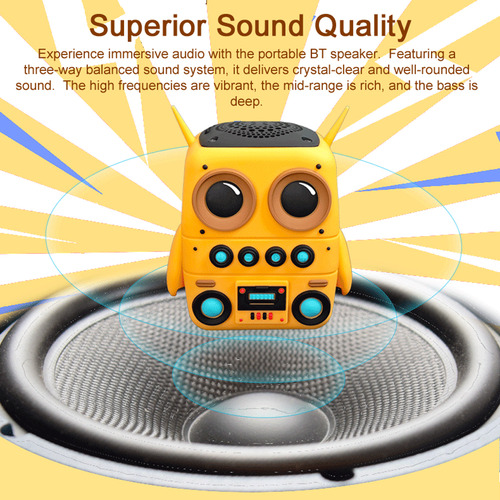 Altavoz Estéreo Bt Impermeable Con Sonido Estéreo De Dibujos