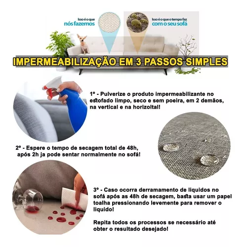 Blindagem / Impermeabilizante De Tecidos Dry Limp - 500ml, Estofados, Sofá,  Colchão, Almofadas, Cadeiras, Bloqueia Agua