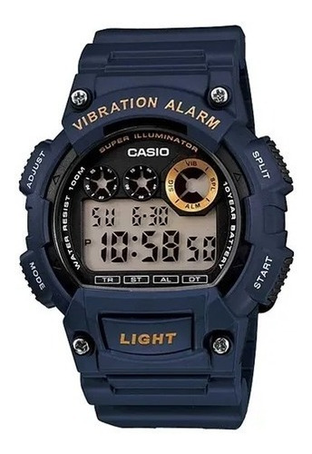 Reloj Casio W-735h-2a Alarma Vibratoria Azul Watchcenter 